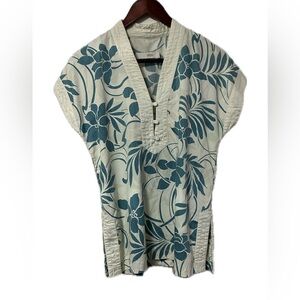 VTG I.Magnin Hawaiian Print Kimono Style tunic. Size S.